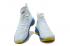 Under Armour UA Curry IV 4 Chaussures de basket-ball pour hommes Blanc Bleu Jaune