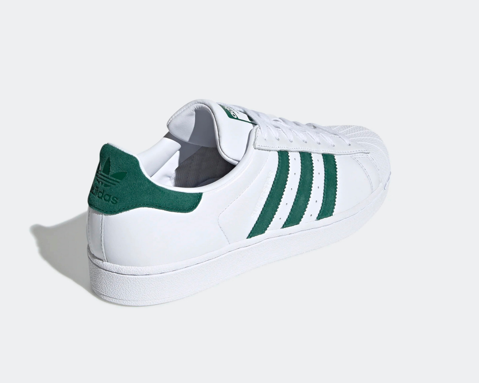 Adidas Superstar Shoes - Unisex - Cloud White / Semi Screaming Green / Blue Dawn - 13.5