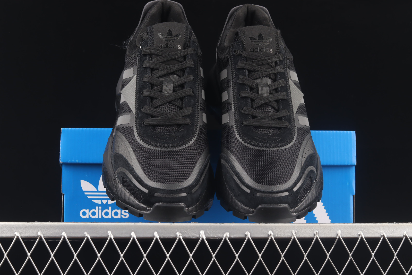 Adidas triple black trainers on sale