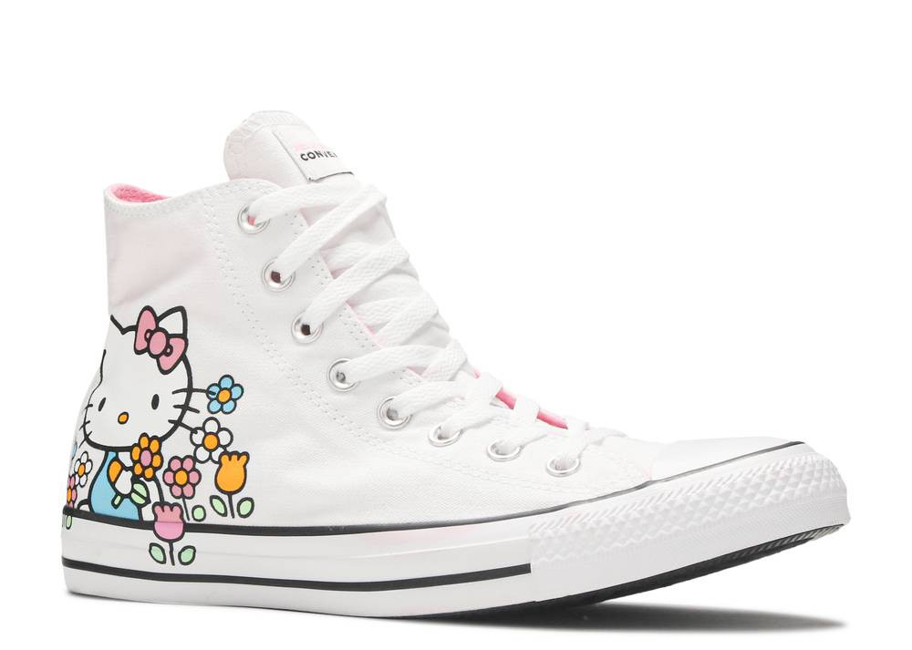 Teleurgesteld Vertrappen dump Converse Hello Kitty X Chuck Taylor All Star Hi Flowers Pink White 164629F  - StclaircomoShops