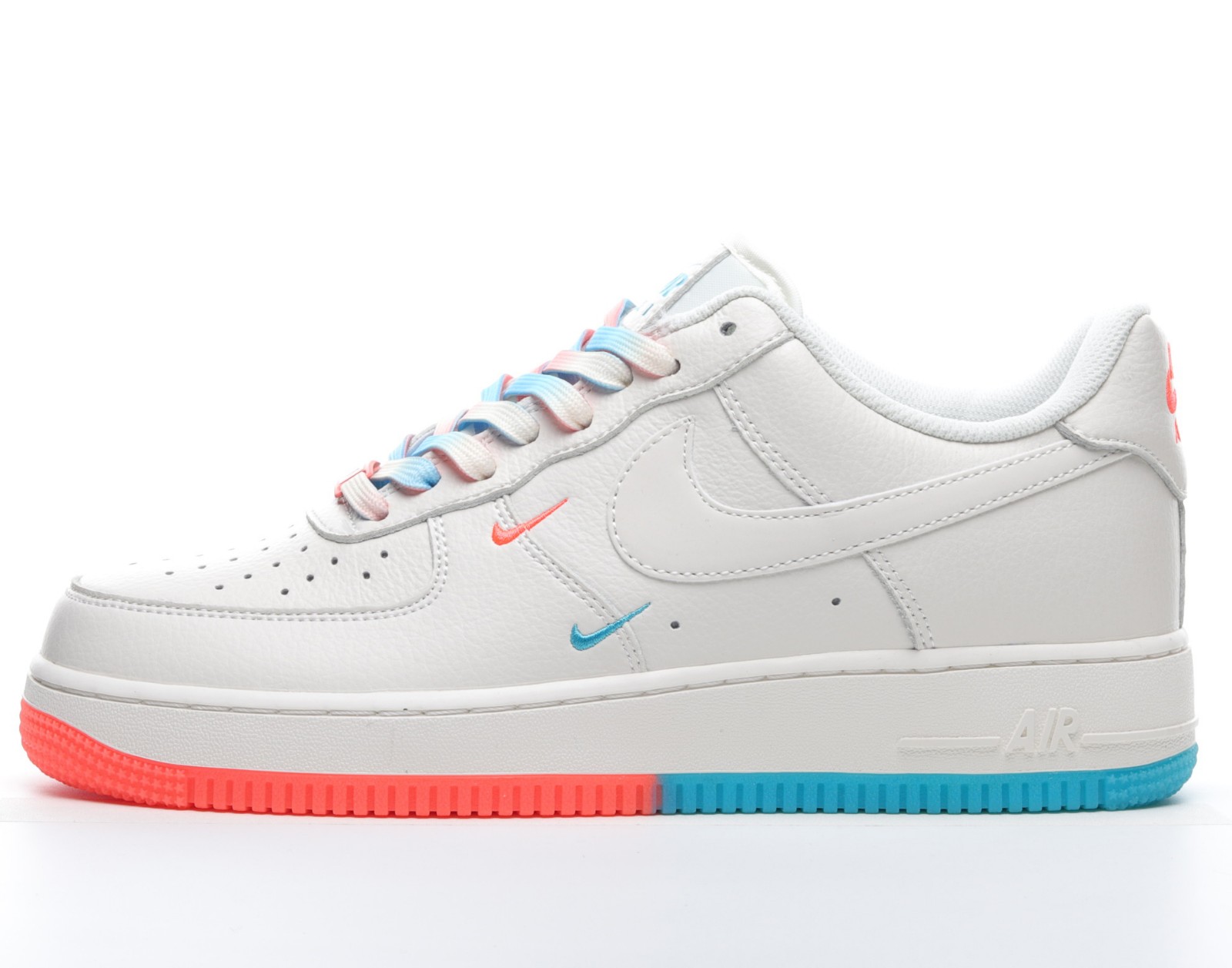 Nike Air Force 1 07 Low LV White Red Metallic Gold Blue BS9055