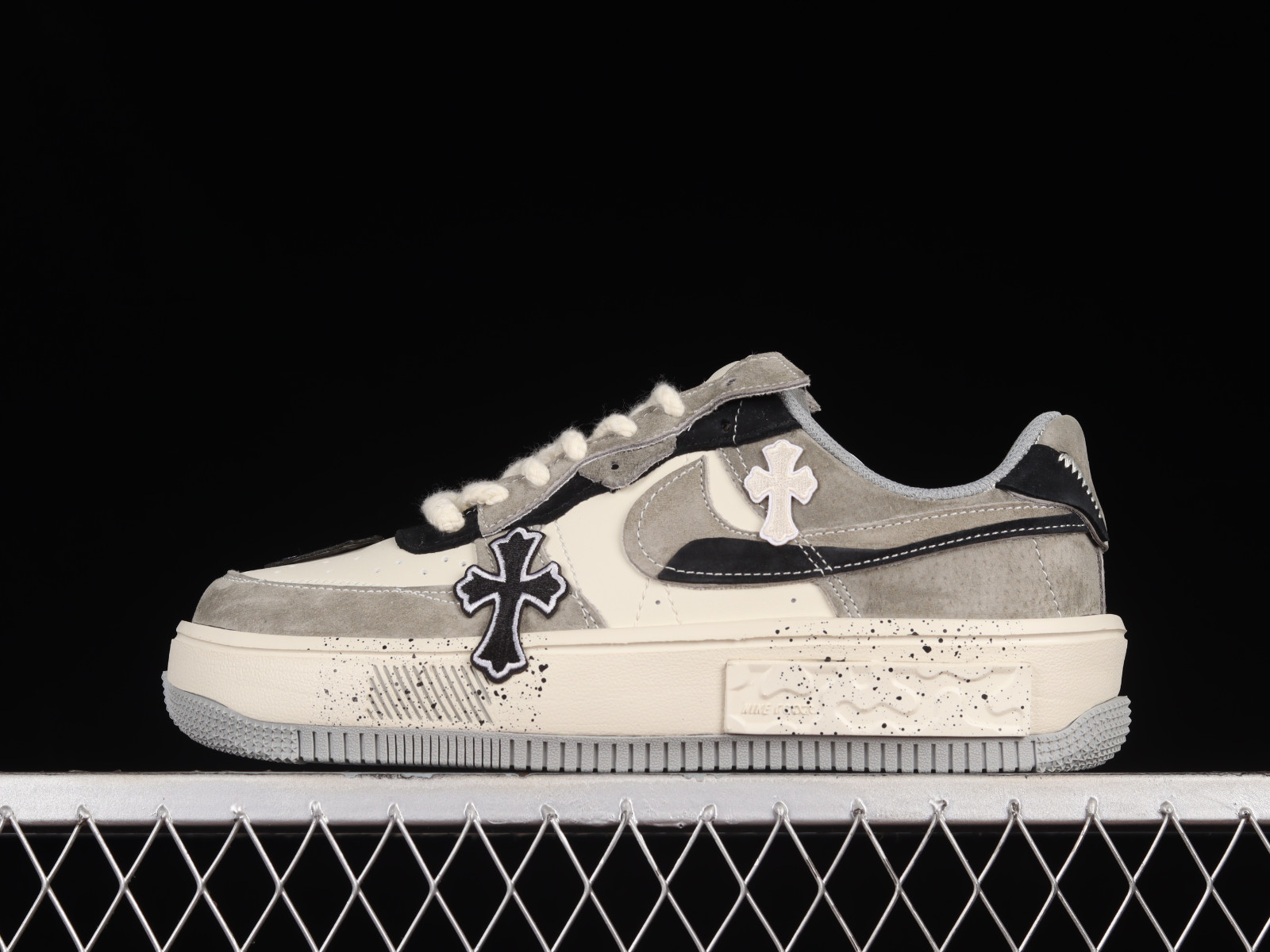 lunar eclipse running shoes for women 2019 803 - GmarShops - Chrome Hearts x india Nike Air Force 1 07 Low Dark Grey Black CW6688
