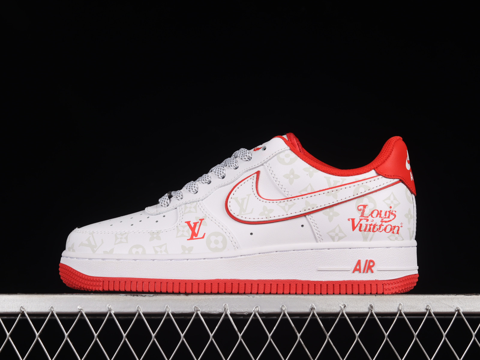 Louis Vuitton x Nike Air Force 1 07 Low White Red Shoes Sneakers
