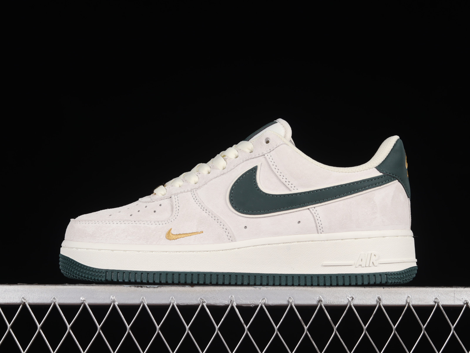 Nike Air Force 1 07 Low Dark Green White Gold KK5636 - nike gold infant clothes clearance - GmarShops - 710