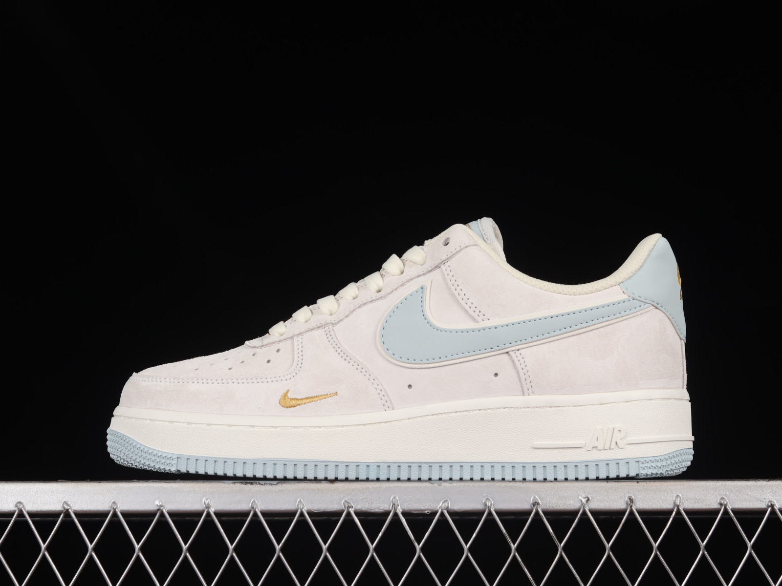Nike Air Force 1 07 Low Suede Blue Gold KK5636 510 - nike sb ebay charity dunk - MultiscaleconsultingShops