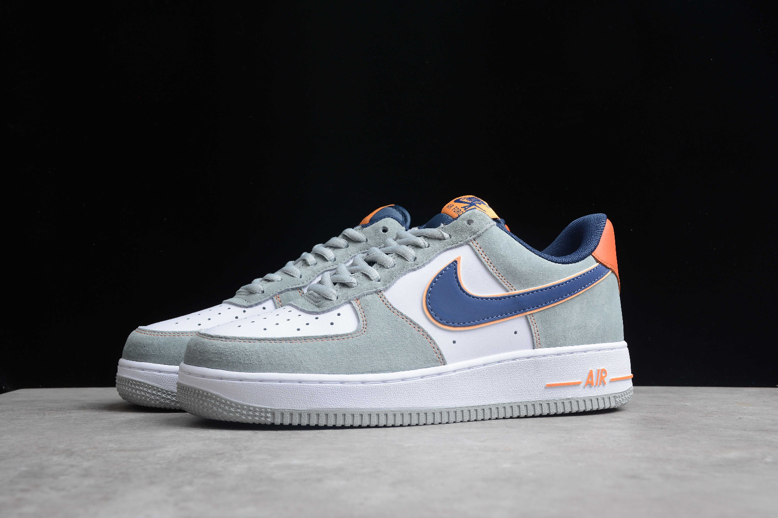 zuur Voorzieningen absorptie Nike Air Force 1 07 Low White Cool Grey Navy Blue Orange CQ5059 -  StclaircomoShops - nike air max 2002 laceless boots black screen - 103
