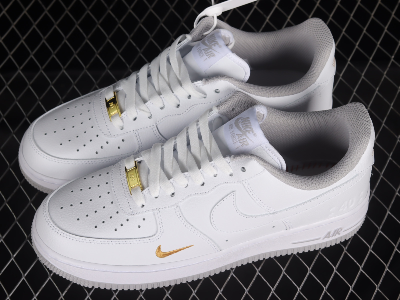 Nike, Shoes, Nike Air Force 82 White And Gold Swoosh