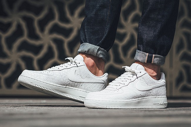 Nike Air Force 1'07 Lv8 Low Croc Summit White Casual Shoes 718152 
