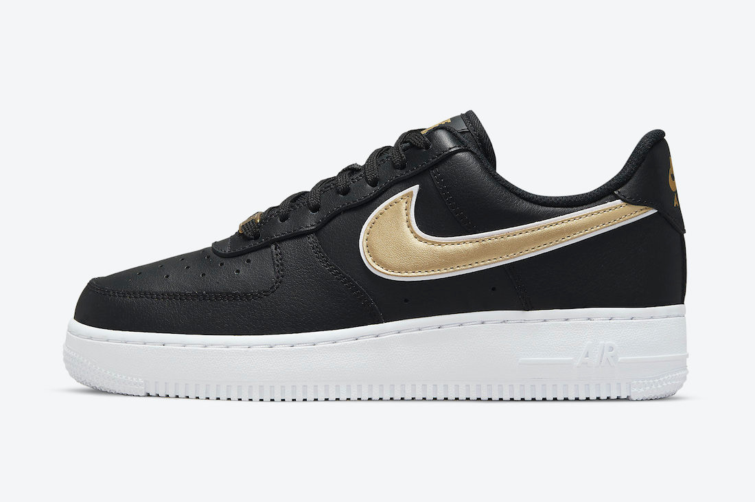 Air Force 1 Low Nike Air Force 1 Low 07 Essential Black Metallic Gold DD1523 Nike Air Force 1 u002707 SE Unisex Siyah Spor Ayakkab 001 GmarShops