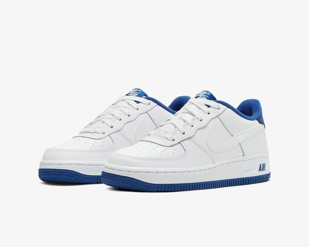 102 - Nike Air Force 1 Low GS White Deep Royal Blue CD6915 GmarShops - nike air woven price in india today pakistan live