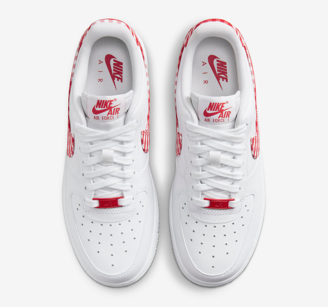 Nike Air Force 1 Low Red Gingham Plaid White DZ2784-101 - Sepwear
