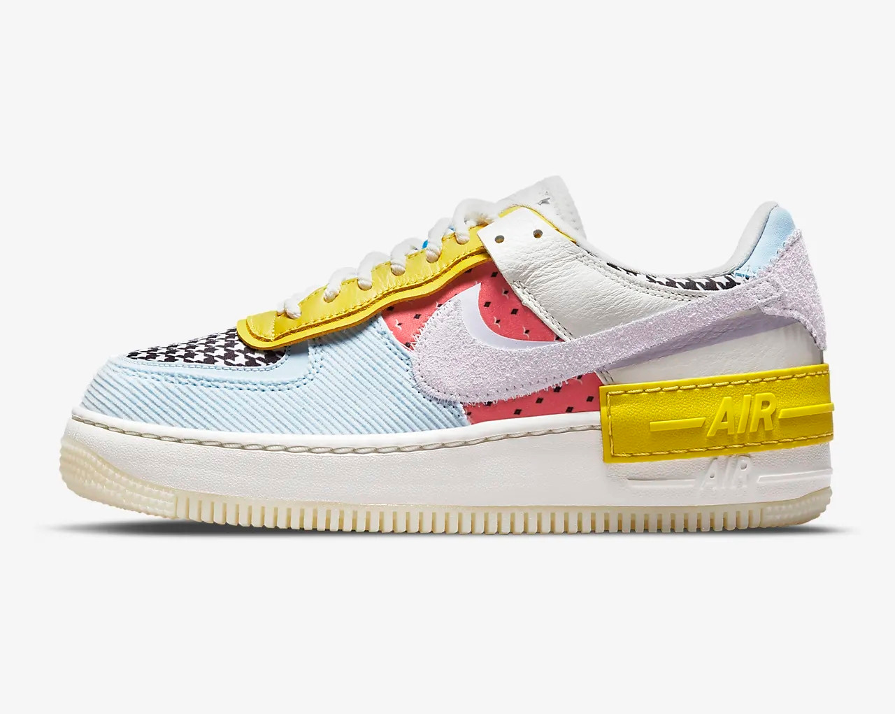 Nike Air Force 1 Low Shadow Multi Print Houndstooth Bright Citron ...