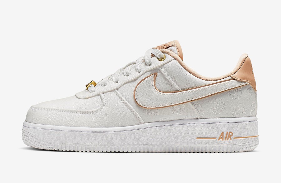womens air force 1 white and gold