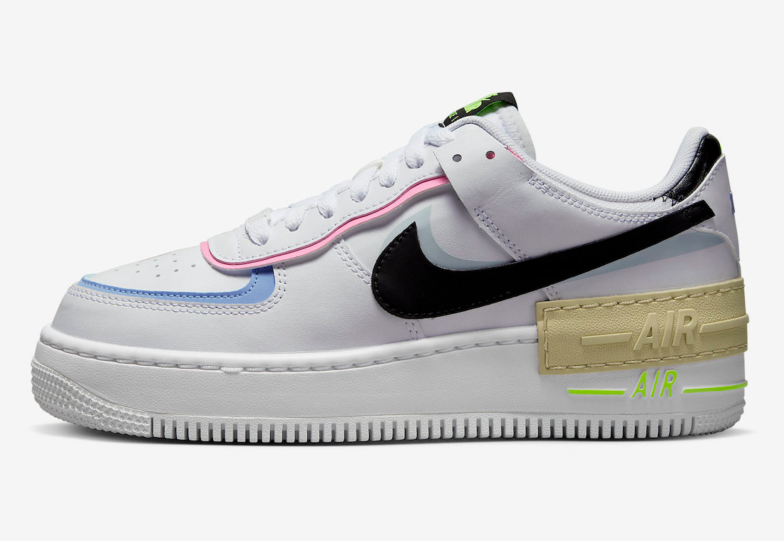 - nike air force one high - Air Force 1 Shadow Pastel White Gold Blue Pink FJ0735 - 100