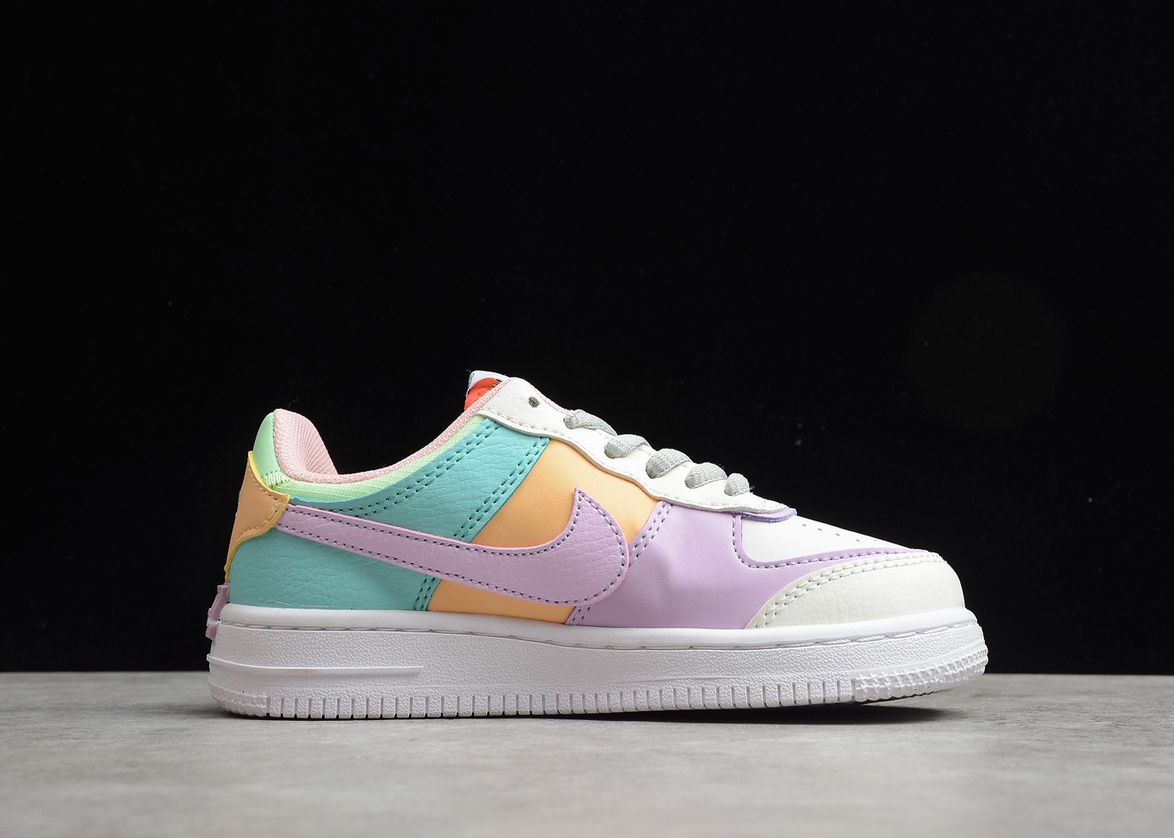 104 for Kid - Nike Air Force 1 Shadow White Purple MultiColor AQ4211 - nike air with silver heel shoes for images - GmarShops
