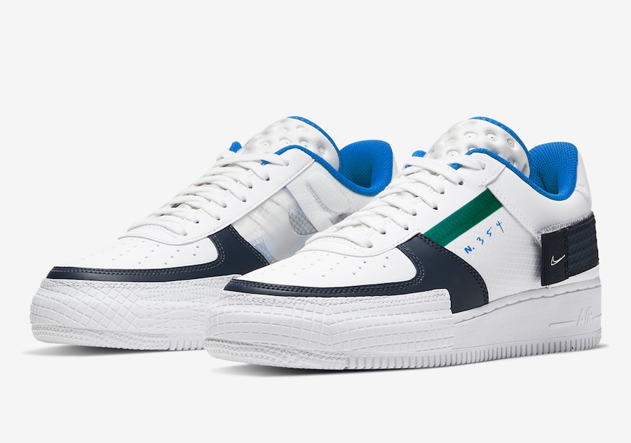 atleet fee schildpad StclaircomoShops - Nike dots Air Force 1 Type White Blue Navy Green CQ2344  - 100 - excellerate nike air max grey and pink blue
