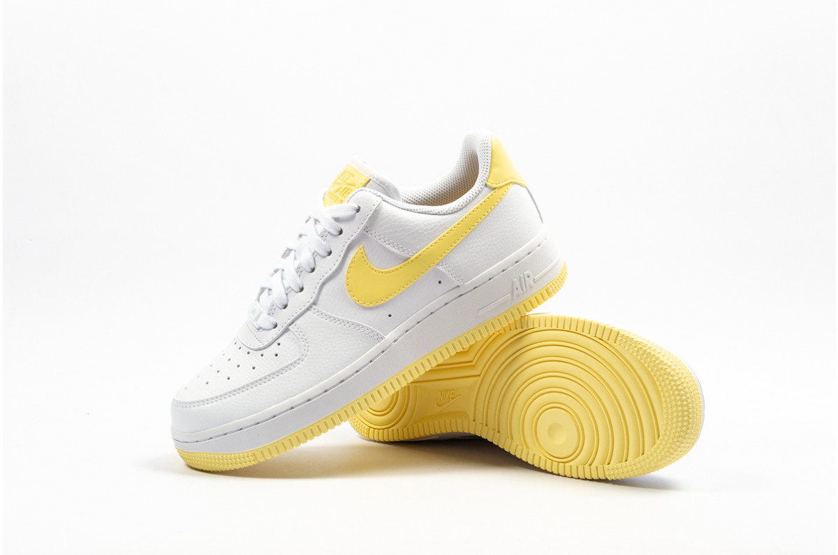 white bicycle yellow air force 1