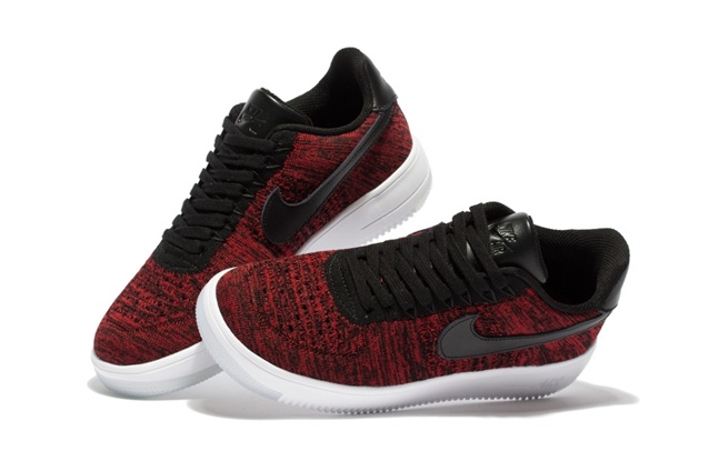 Nike Men Air Force 1 Low Ultra Flyknit Wine Red Black LifeStyle Shoes 817419 - MultiscaleconsultingShops - Nike SB Dunk High Pro QS