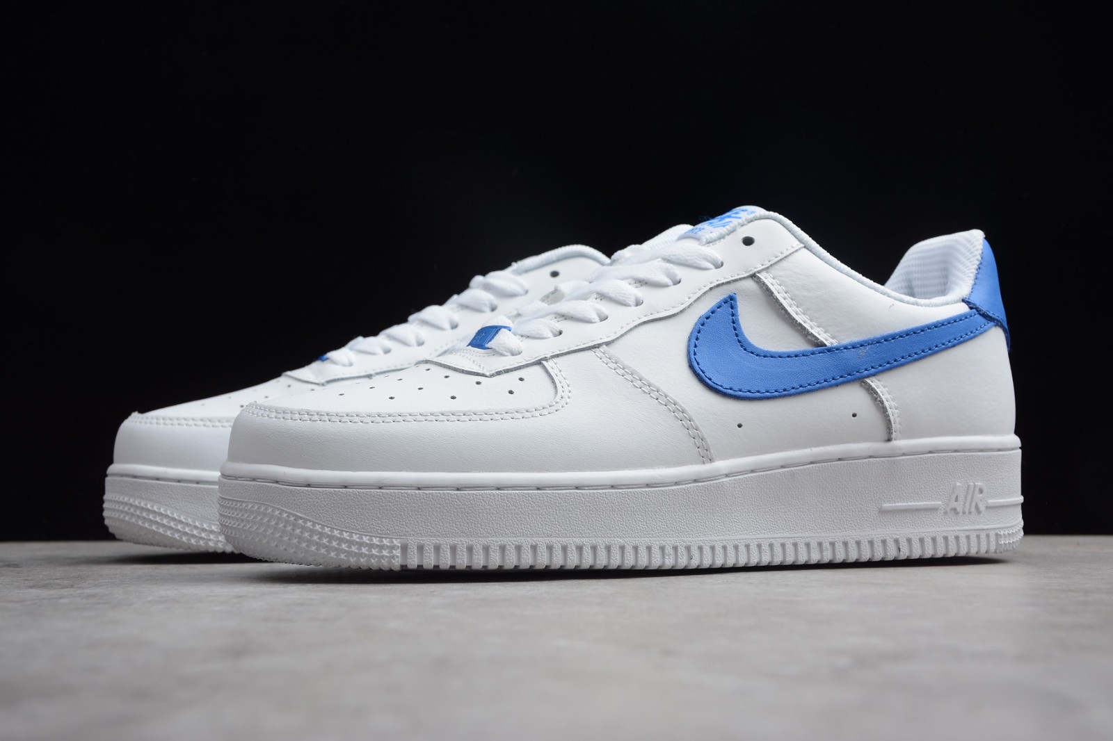 white air force 1 with blue check
