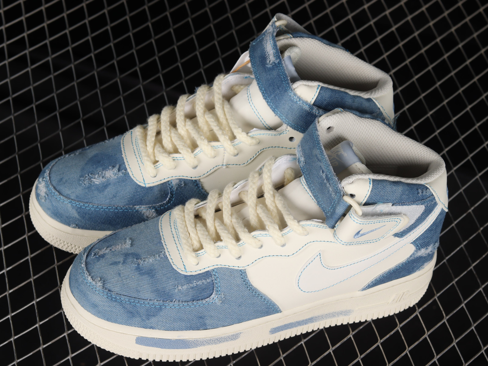 jeans Buiten lepel Nike Air Force 1 07 Mid Broken Silk Denim Blue White CW1888 - nike sb bored  for kids shoes free shipping - GmarShops - 622