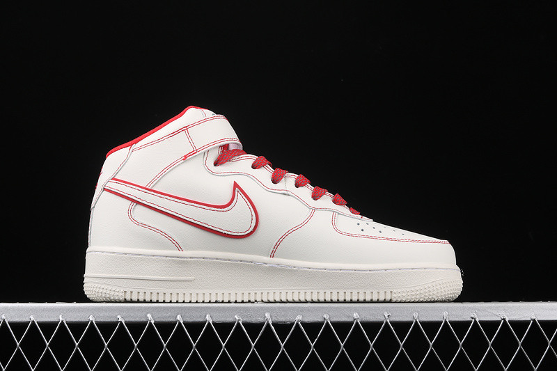 010 - air jordans for 35 dollars - Nike Air Force 1 07 Mid White University Red Shoes AA1118