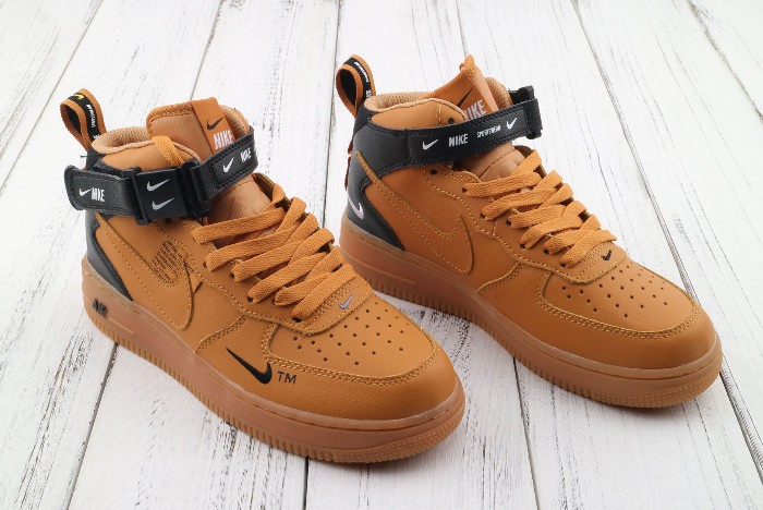 Nike Air Force 1 AF1 07 Mid LV8 Wheat Black White 804609 107 - GmarShops - nike lebron youth clothes girls
