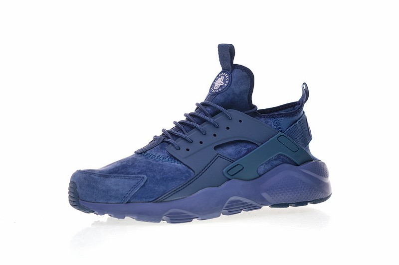 Low Top Cupsole Sneakers - Nike Air Huarache Ultra Suede ID Navy Blue Athletic Shoes 829669 - 332 -