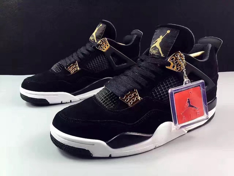 GmarShops - Nike Air Jordan 4 Royalty AJ4 Retro Men Shoes Black Gold 308497 - Air Jordan 16 Board of Governors - 032