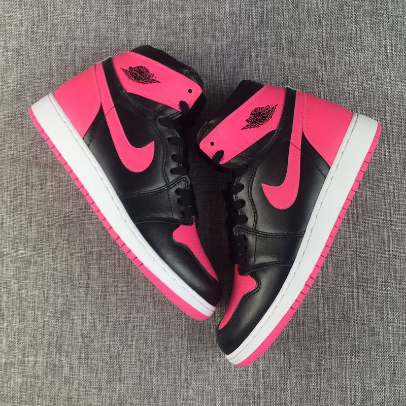 pink and black jordans for women