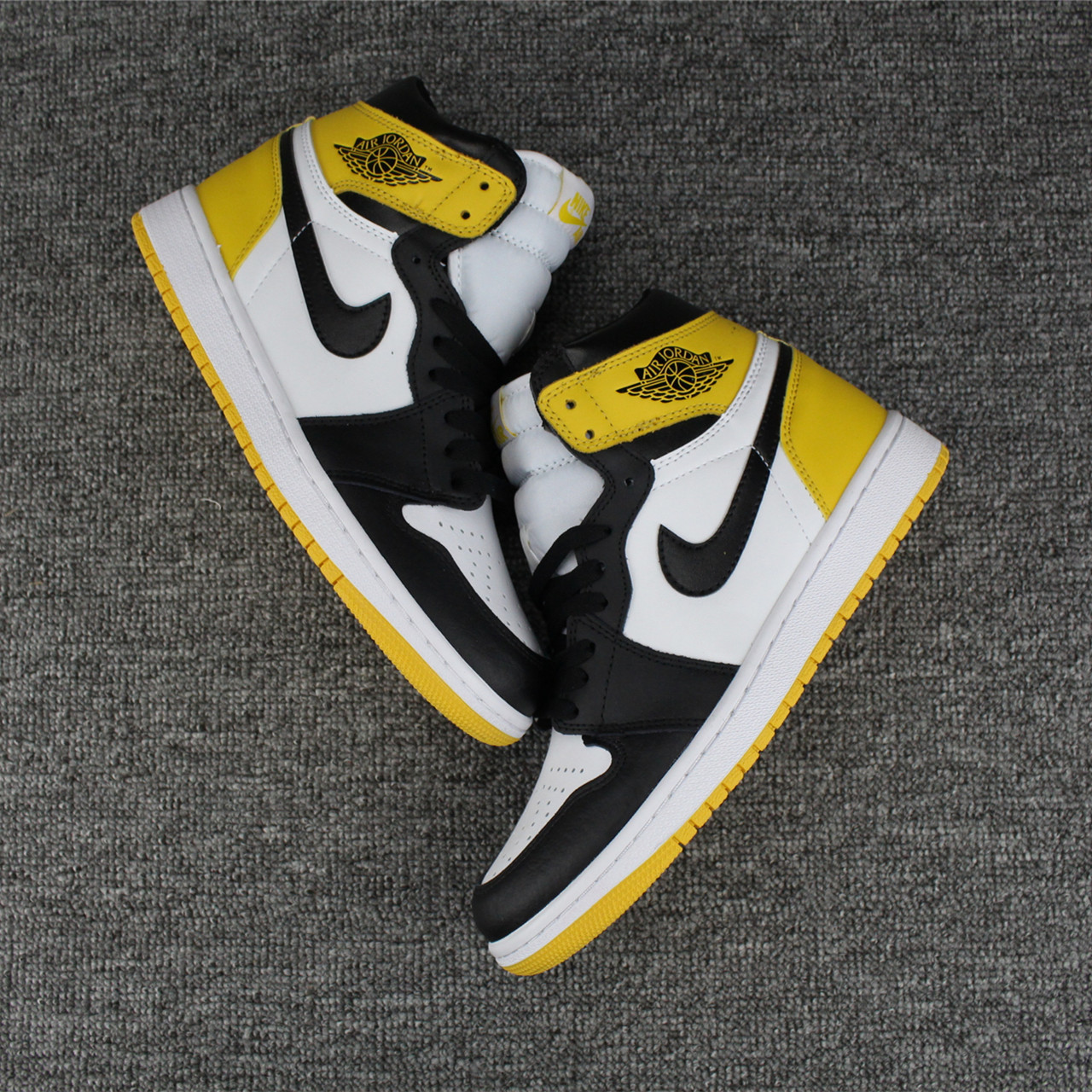air jordan shoes black and yellow