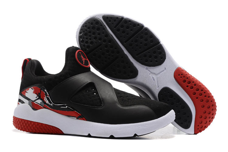 Black and red jordan trainers top