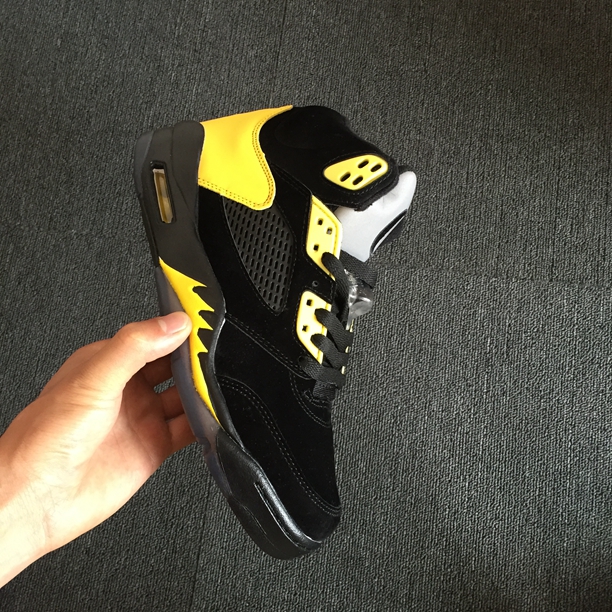 Nike Air Jordan V 5 Retro Men Basketball Shoes Black Yellow Oregon