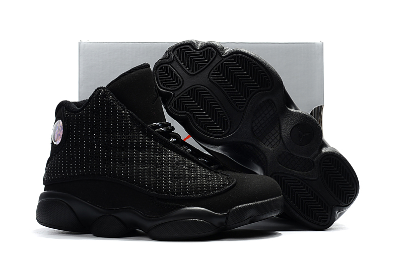 Nike Air Jordan 13 Kids Shoes All Black 