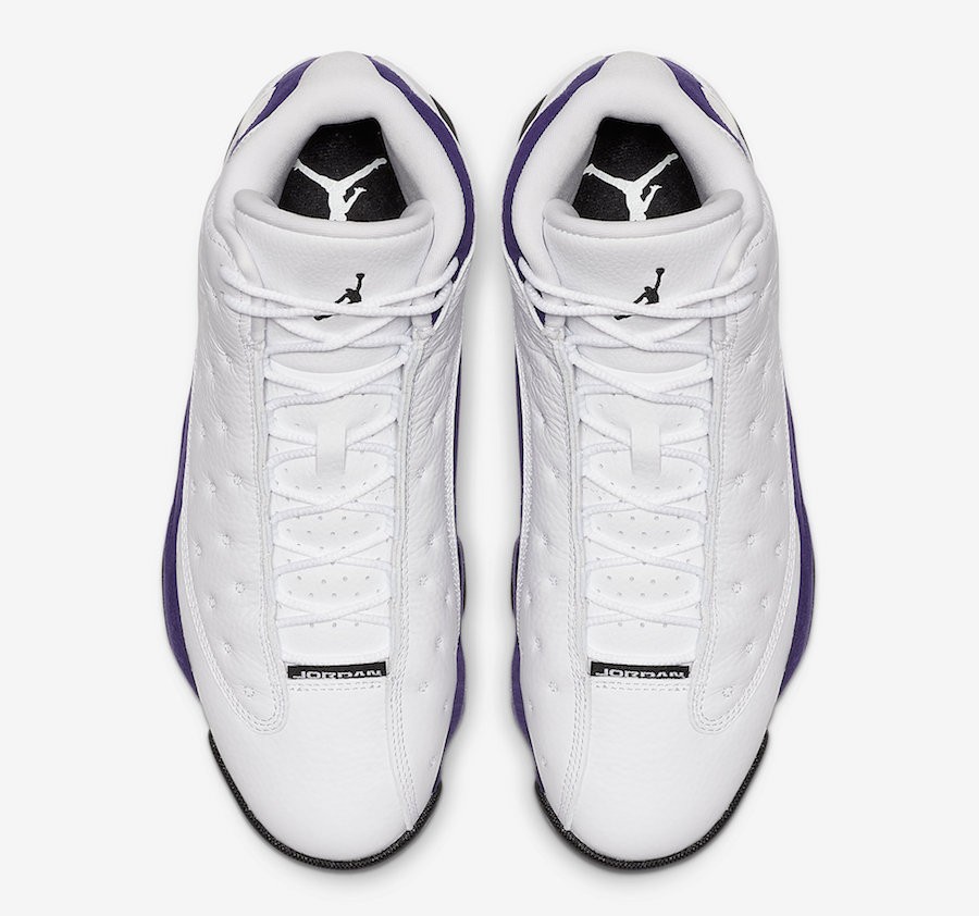Air Jordan 13 Retro Lakers Men's Shoe - White/Black/Court Purple/University Gold - 10