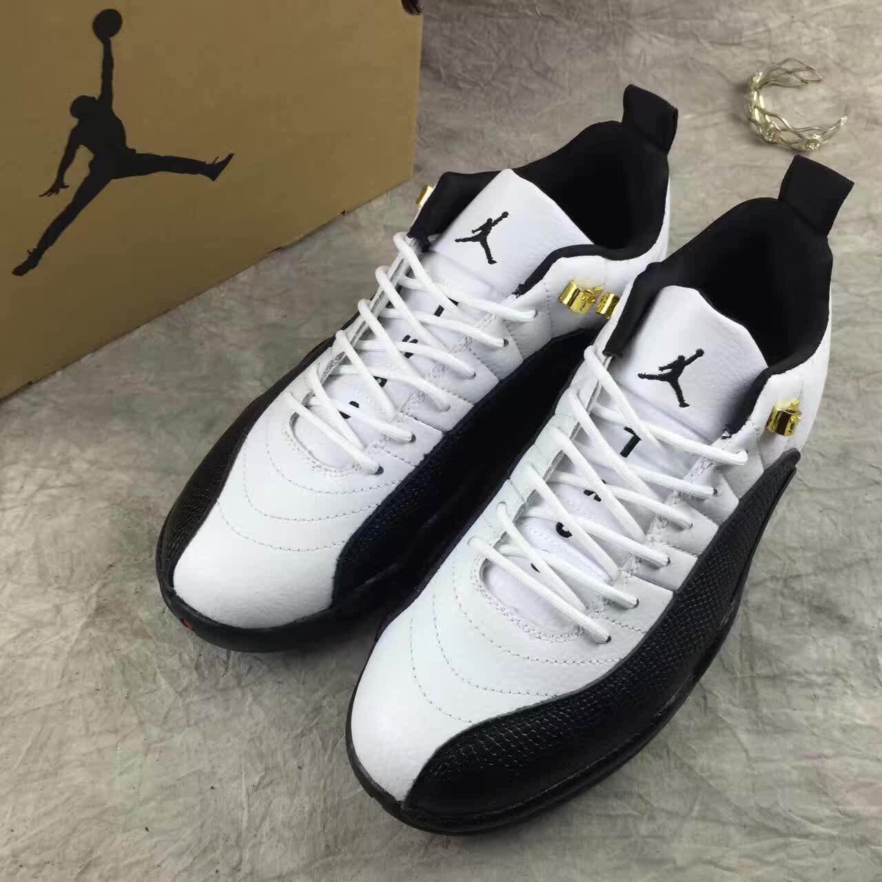 Nike Jordan Retro XII 12 Low White Black Men Shoes 308317 - air jordan 4 white black military release date - GmarShops