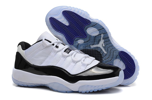 Nike Air Jordan Retro 11 XI Concord Low Black White Women Shoes 528896 153 - GmarShops - Virgil Ablohs Jordan 1