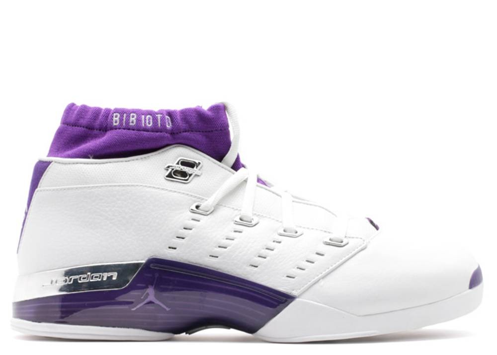 Library-urShops Air Jordan 17 Low Pe Bibby Púrpura Blanco