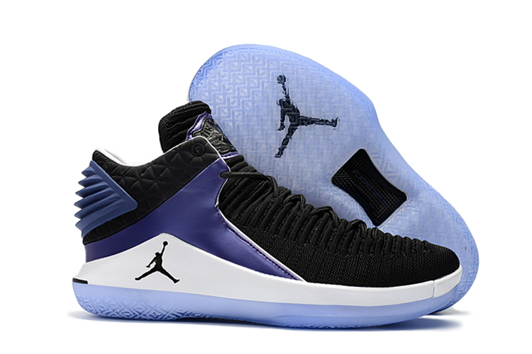 air 1 mid grey felt StclaircomoShops - Nike Air Jordan XXXII 32 Retro Low Men Basketball Shoes Black White Purple AA1256