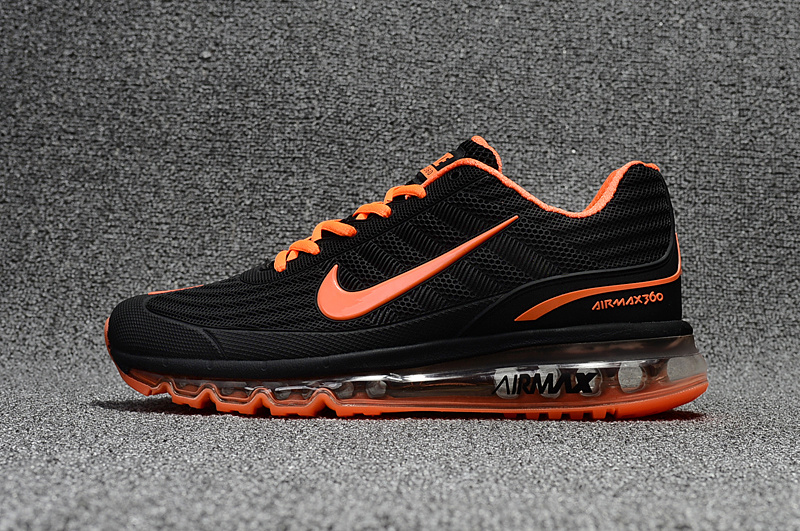 008 - Nike Air Max 360 KPU Running Shoes Men Black Orange 310908 - StclaircomoShops - nike black yellow shoes