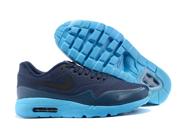 Nike Air Max 1 Ultra Moire Herren Sneakers Blue 705297 - 402 - nike golf flex core pant aj5491 grid iron - StclaircomoShops
