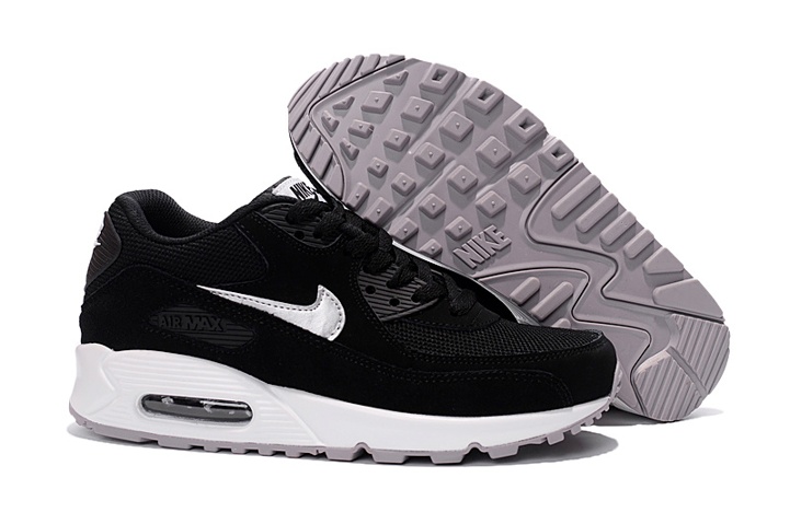 047 - dunk comfort sporting good shoes - Nike Air Max wide 90 Essential Running Shoes Black White Silver 537384 - GmarShops