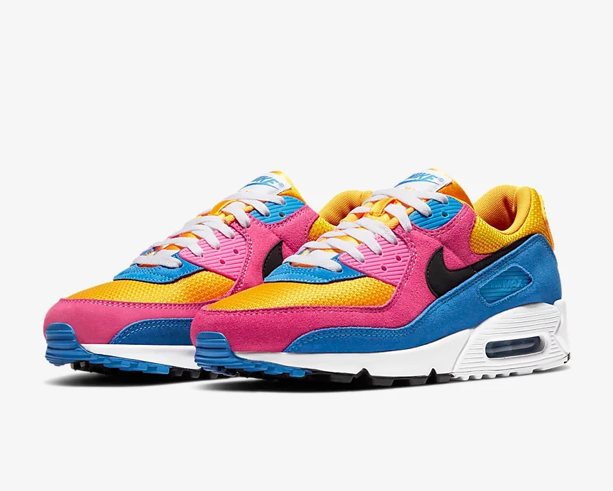 700 - Nike Air Max 90 Yellow Pink Blue Multi - Color CJ0612 - Air - MultiscaleconsultingShops
