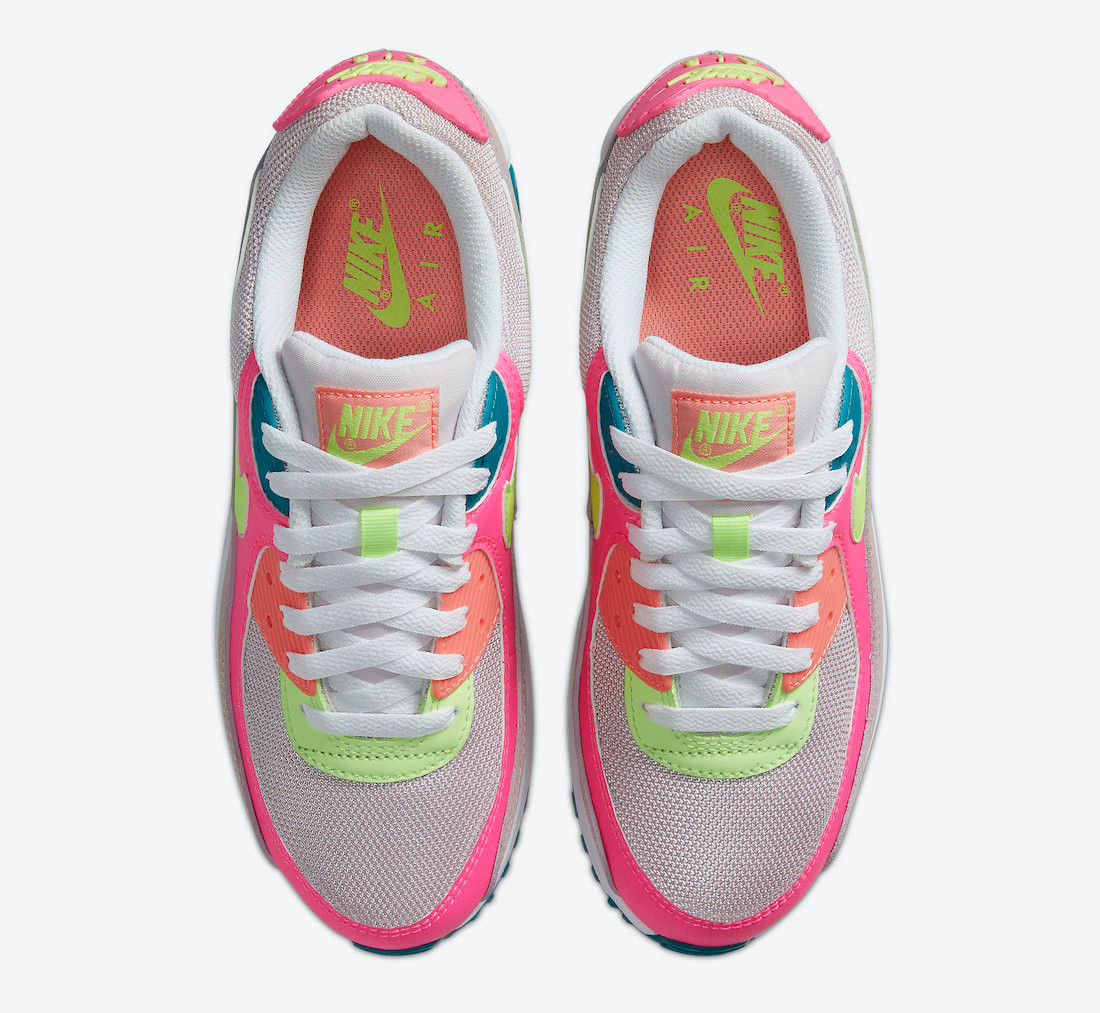Color DC1865 - GmarShops - - womens size 12 air max - Womens Nike Air Max 90 Highlight Volt Pink White Mulit