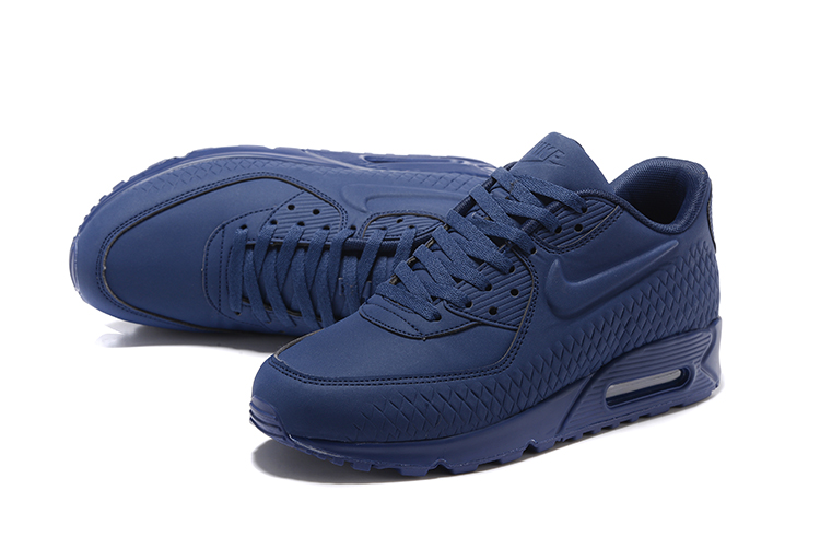 Nike Max 90 Woven Men Running Shoes Navy Blue 833129 - StclaircomoShops - 011 - nike sb legit check online credit bill