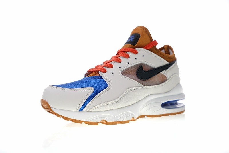 GmarShops 103 Nike Air Max 93 OG White Dusty Black Brown Blue Orange 306551 nike air jordan 1 retro mid gs sonics white yellow green Air Max 93
