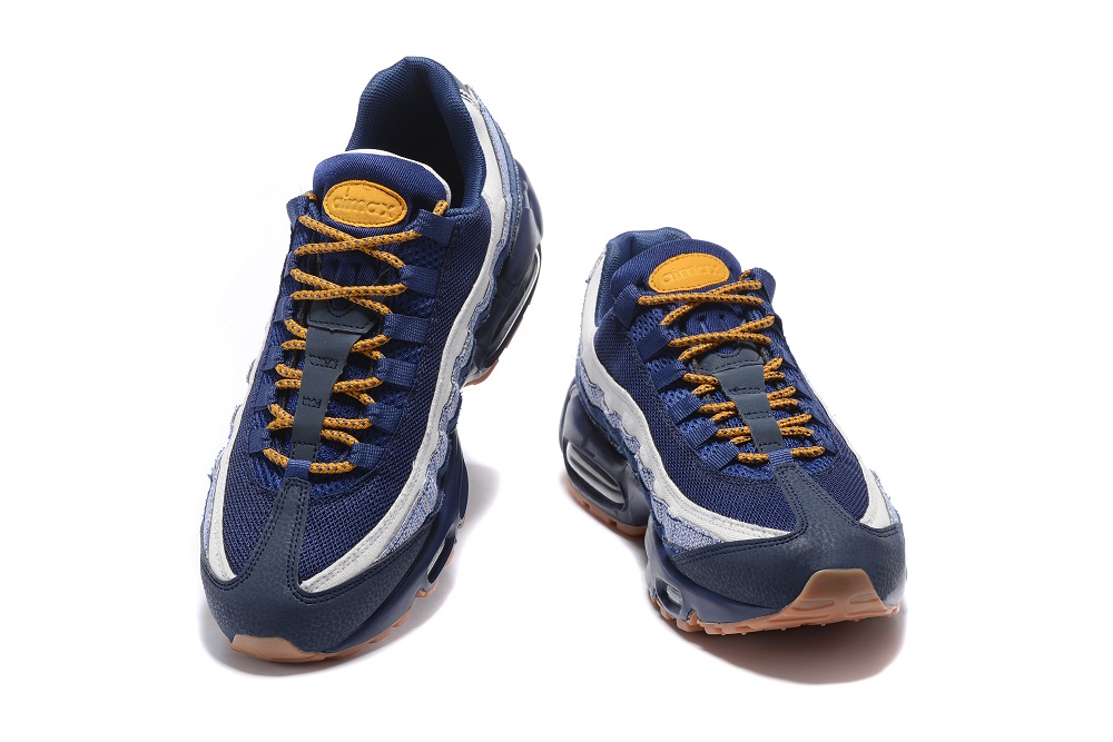 Air Max 95 Essential White Navy Blue Yellow Men Shoes 749766 - MultiscaleconsultingShops - pink nike blazer boots clearance sale