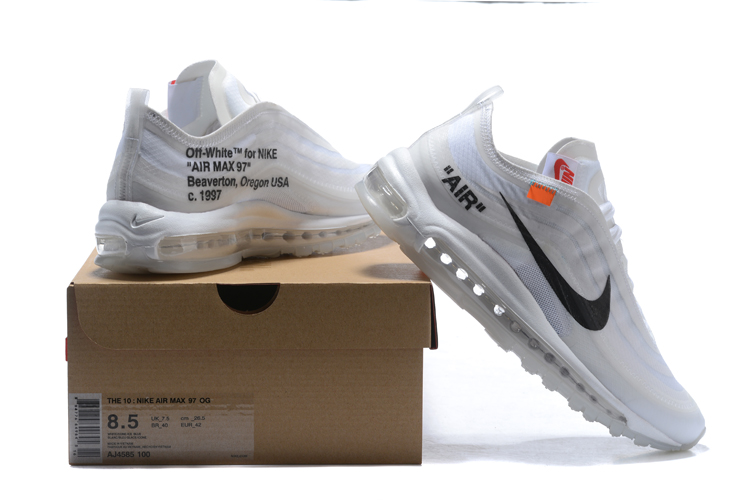 Nike Air Max 97 Off White The Ten Size 8.5 AJ4585-100 White Jordan