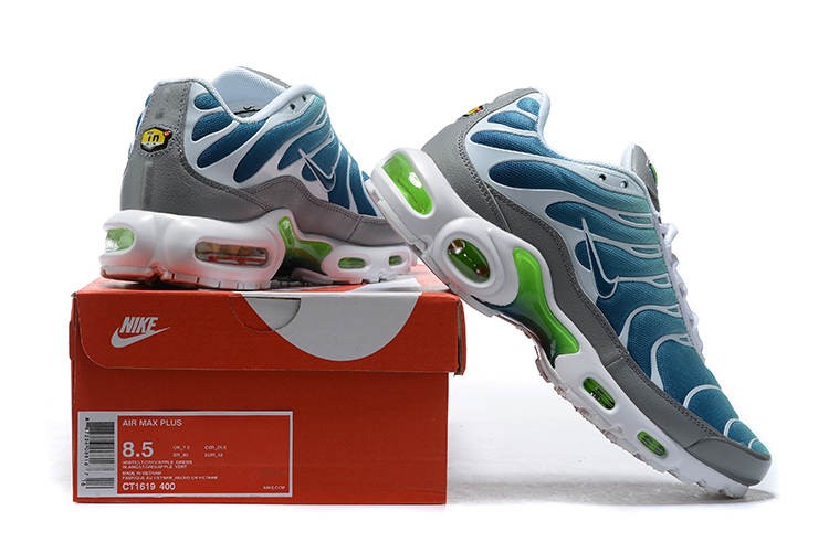 GmarShops - 400 - Nike Air Max Plus Blue Green Trainers Running Shoes - nike jordan shadow 1 non tumbled green blue color