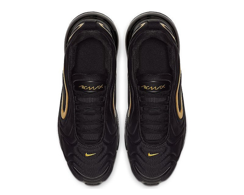 Nike Air Max 720 GS Black Metallic Gold Shoes AQ3196-014 - Sepcleat