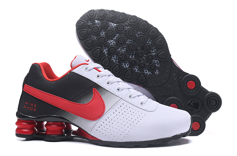 Nike Shox Deliver 809 Men Running shoes White Black Red BioenergylistsShops - Lace-up sneaker boasts a sturdy unlined cotton canvas upper and a bold